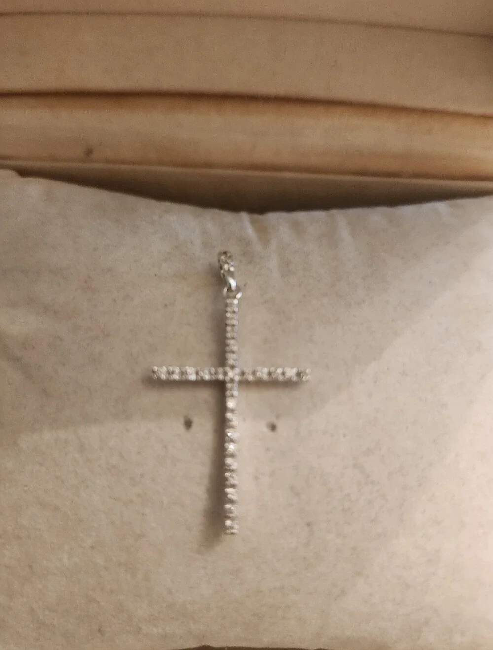 0.17CTW-0.26CTW Natural Diamond 14K White Gold Cross Pendant
